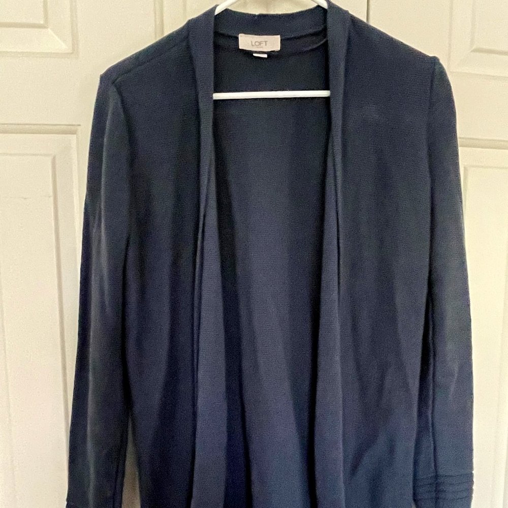 Loft Factory Washed Navy Cotton Cardigan